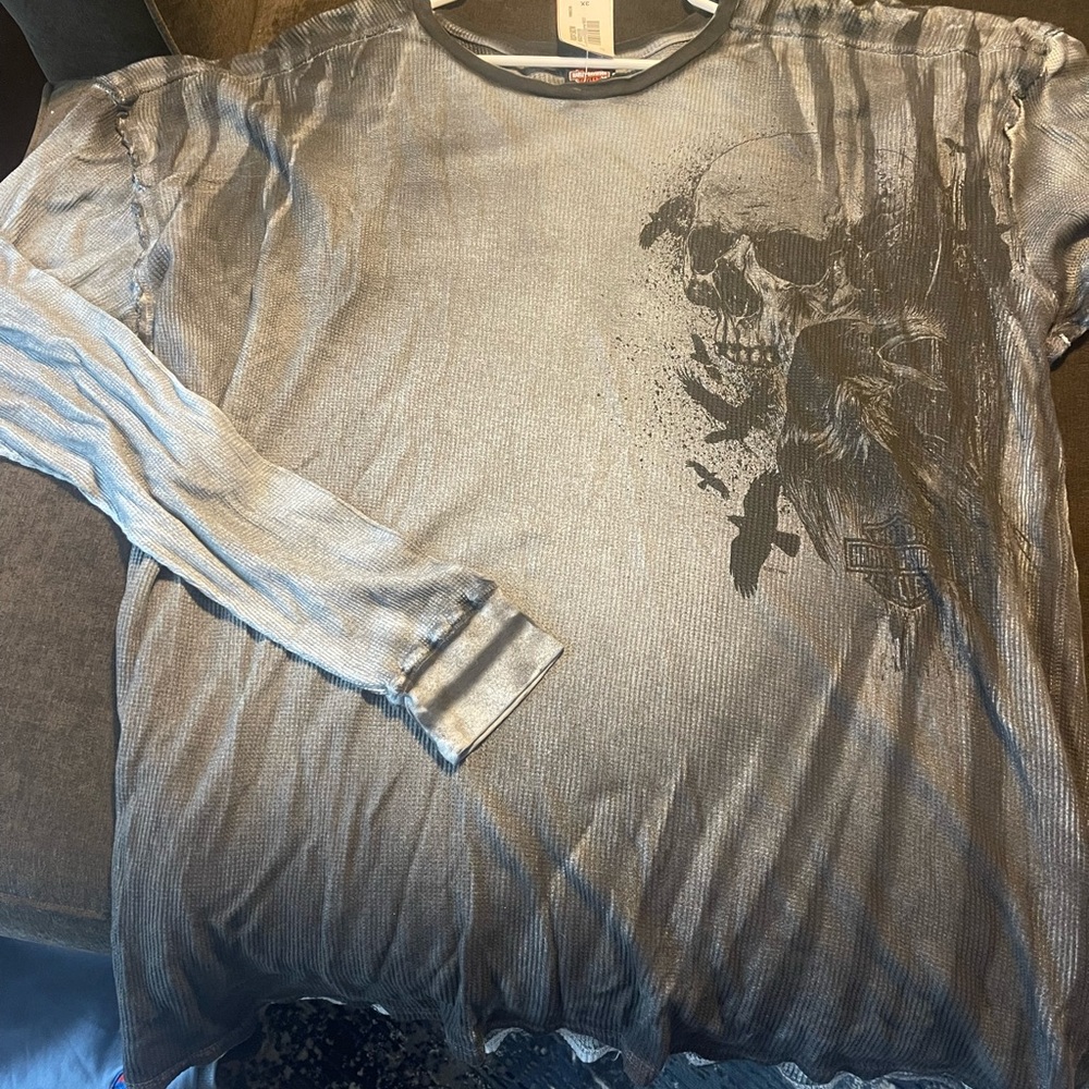 NEW!  Harley-Davidson long sleeve shirt with skull graphic sz 3XL - Picture 3 of 4